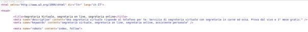 meta tag home page segretaria on line