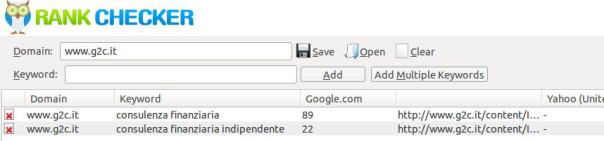 Rank checker del sito g2c